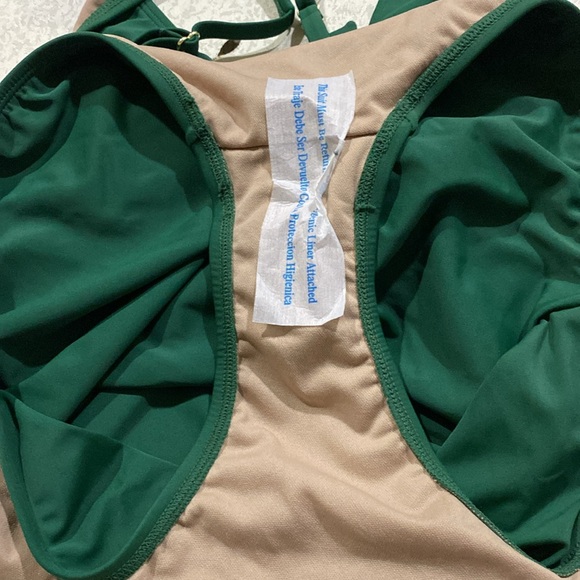 KONA SOL Green Women's Tie-Front Ruched Full Coverage One Piece Swimsuit… - Picture 11 of 11